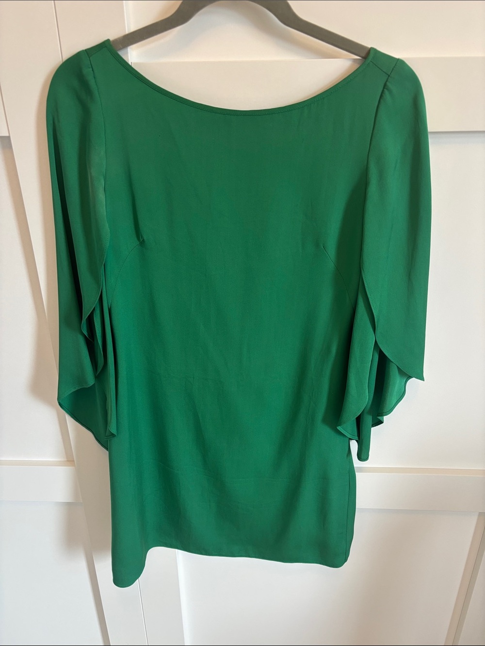 Milly Emerald Green Silk-Blend Women's Top